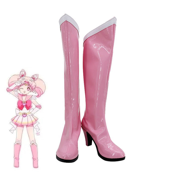 Anime Sailor Moon Sailor Chibi Moon Chibiusa Full Set Costume With Wigs and Boots Halloween Cosplay Outfit Set
