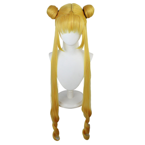 Anime Sailor Moon Usagi Tsukino Cosplay Wigs Golden Two Ponytail Cosplay Wigs