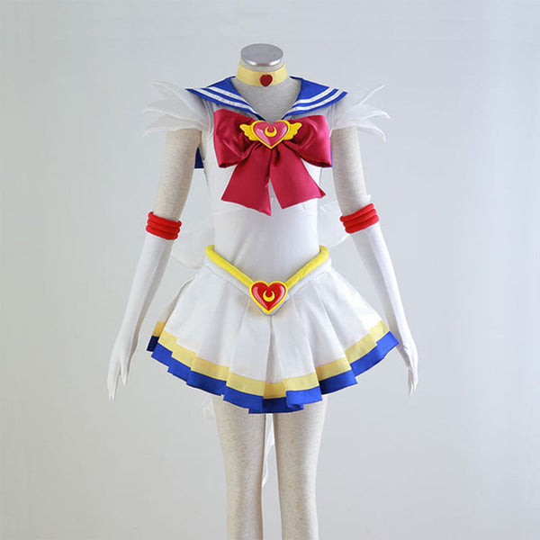 Anime Sailor Moon Usagi Tsukino Super Form Cosplay Costume Full Set+Wigs+Boots Cosplay Outfit Set