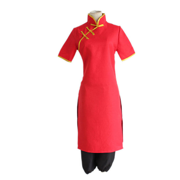 Kagura Costume Red Cheongsam Cosplay Outfit Halloween Costume
