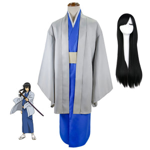 Anime Silver Soul/Gintama Kotaro Katsura Costume Kimono Suit With Wigs Set Halloween Party Outfit