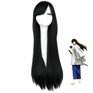 Anime Silver Soul/Gintama Kotaro Katsura Cosplay Wig Long Black Wigs