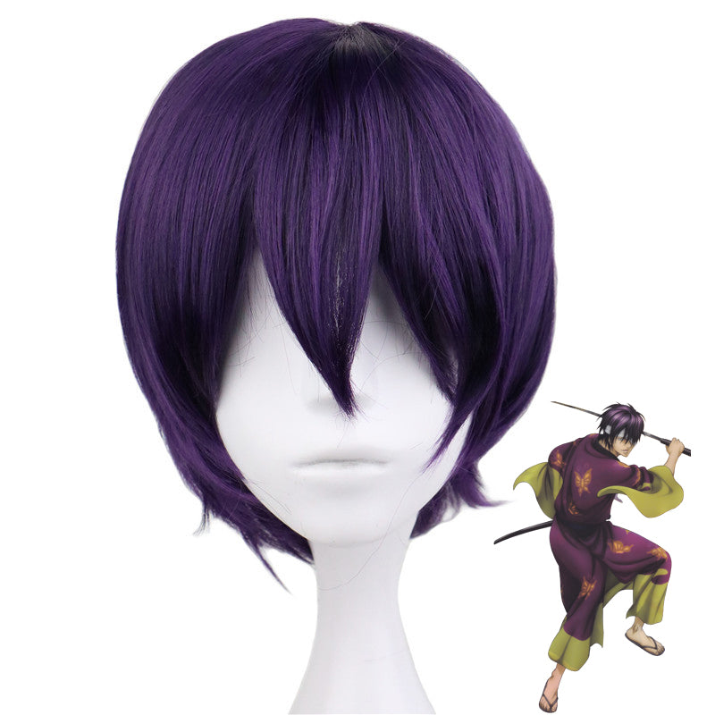 Anime Silver Soul/Gintama Shinsuke Takasugi Cosplay Wigs Purple Short Wigs