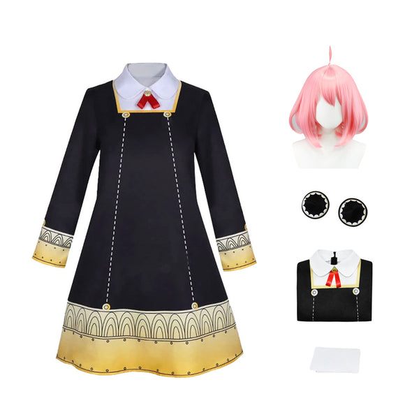 Anime Spy X Family Anya Forger Cosplay Costume Dress Halloween Costume Outfit For Girls