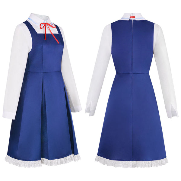 Anya Forger Kids Girls Costume Blue Dress Halloween Cosplay Outfit