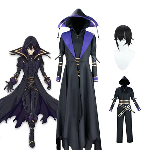 Anime The Eminence in Shadow Cid Kagenou Shadow Outfit Cosplay Costume Full Set With Cloak