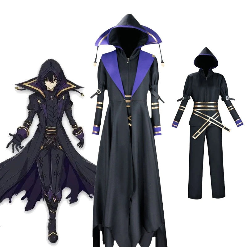 Anime The Eminence in Shadow Cid Kagenou Shadow Outfit Cosplay Costume Full Set With Cloak