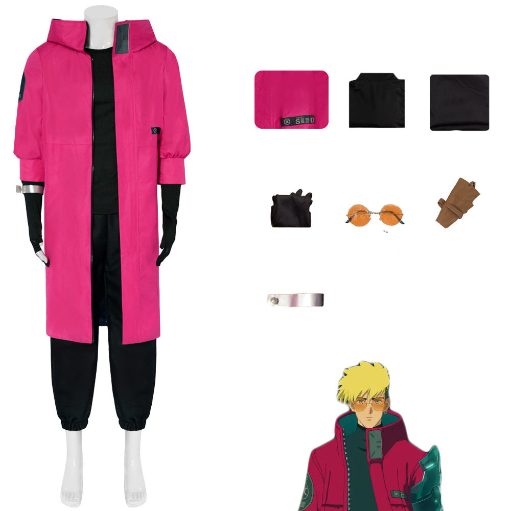 Anime Trigun Vash the Stampede Cosplay Costume Halloween Cosplay Outfit Full Set With Cloak