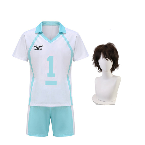 Aoba Johsai Toru Oikawa Volleyball Uniform Costume+Wigs Cosplay Costume Outfit