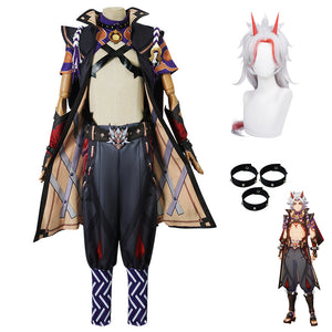 Genshin Impact Arataki Itto Cosplay Costume With Wigs Full Set Halloween Costume Outfit