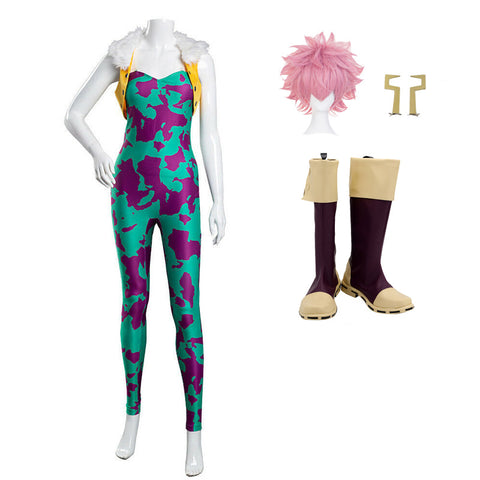 Ashido Mina Pinky  ull Set Costume Zentai+Wigs+Boots Halloween Carnival Outfit