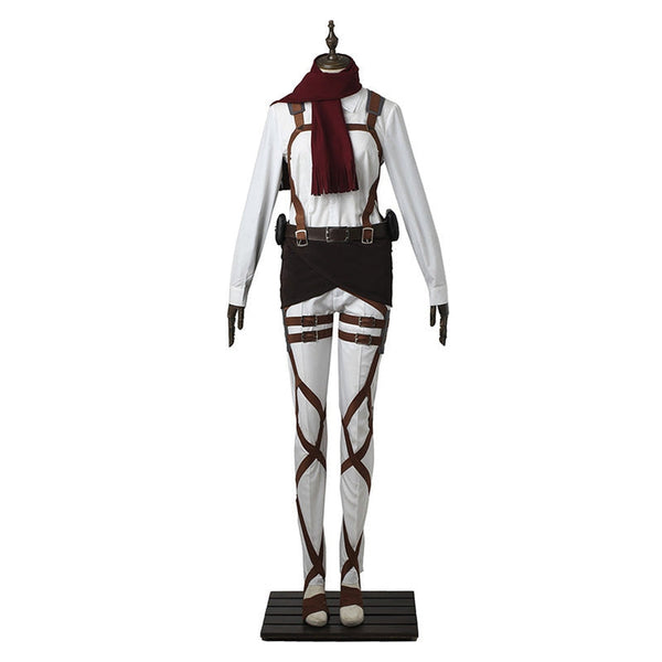 Mikasa Ackerman Whole Set Costume With Wigs and Boots Attack On Titan Mikasa Cosplay Uniform Outfit