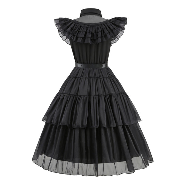 Black Costume Dress With Wigs Accessoriesfor Girls Halloween Costumes Cosplay Party Dress