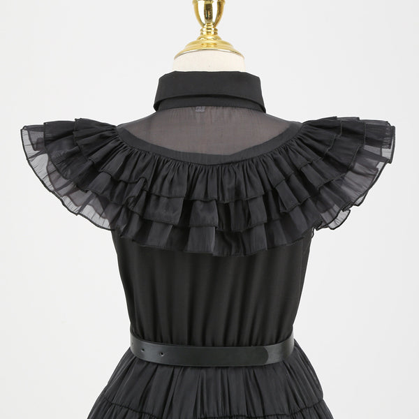 Black Costume Dress With Wigs Accessoriesfor Girls Halloween Costumes Cosplay Party Dress