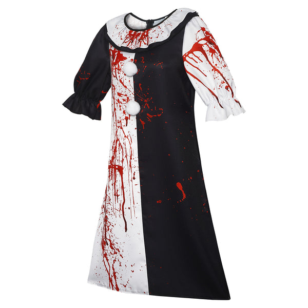 Blood Clown Costume Killer Clown Outfit Halloween Women Men Costune Suit