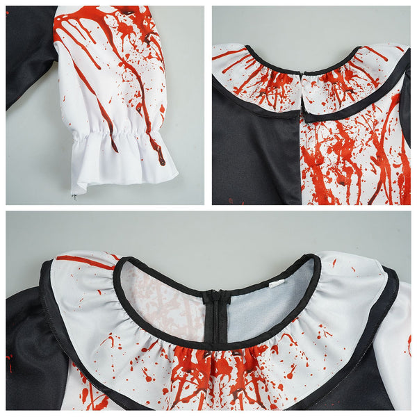 Blood Clown Costume Killer Clown Outfit Halloween Women Men Costune Suit