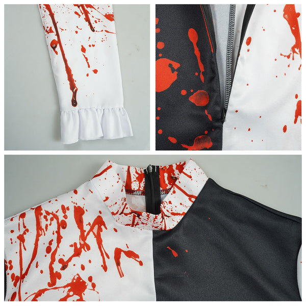 Blood Clown Costume Killer Clown Outfit Halloween Women Men Costune Suit