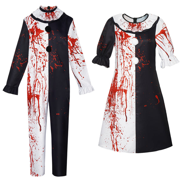 Blood Clown Costume Killer Clown Outfit Halloween Women Men Costune Suit