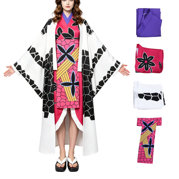 Daki Human Disguise Kimono Costume Halloween Cosplay Dress Outfit
