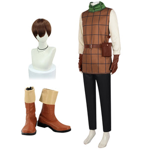 Delicious in Dungeon Chilchuck Tims Costume+Wigs+Boots Whole Set Halloween Costume Outfit