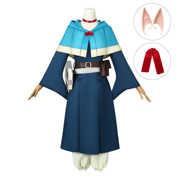 Delicious in Dungeon Marcille Donato Whole Set Costume With Wigs and Shoes Halloween Cosplay Outfit Full Set