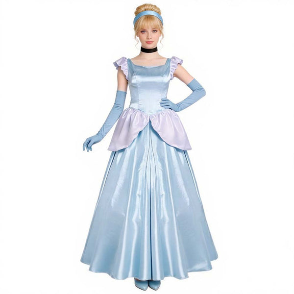 Deluxe Princess Dress Princess Cosplay Costume Blue Ball Gown Prom Dresses Princess Costume