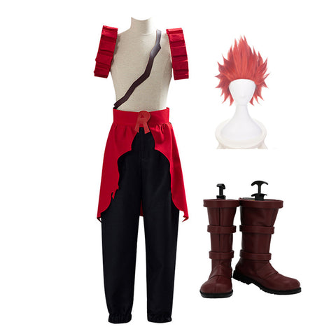 Eijiro Kirishima Hero Costume Whole Set Costume+Wigs+Boots Fighting Outfit Costume Set