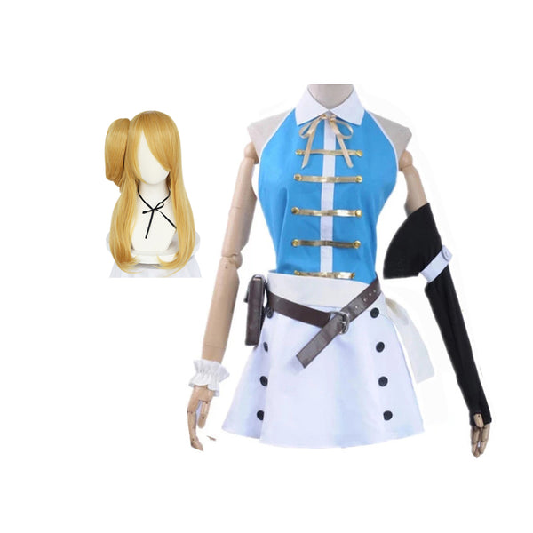 Fairy Tail Lucy Heartfilia Cosplay Costume Blue Version Uniform Halloween Cosplay Outfit