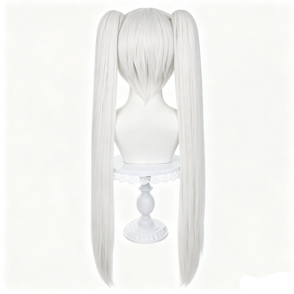 Furiren Cosplay Wigs White Twin Ponytails Wigs Cosplay Accessories