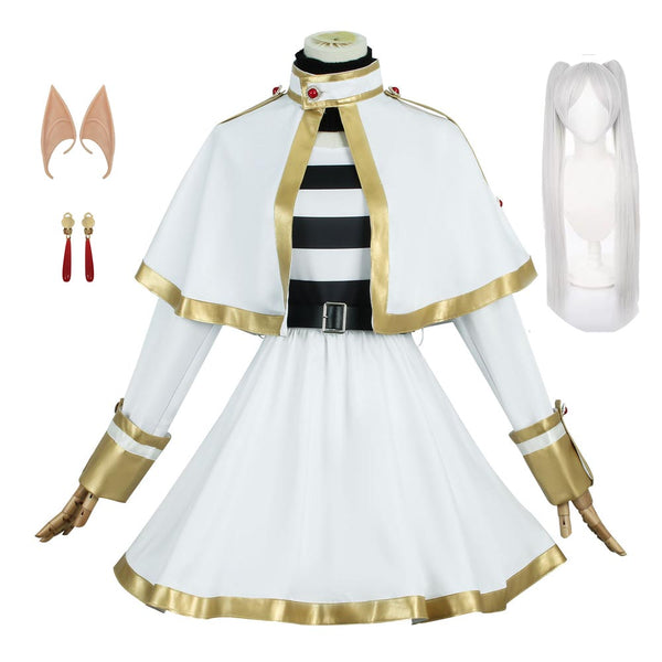 Furiren Girls Toddler Costume Dress Halloween Kids Elf Costume Dress With Cape Errings Ears