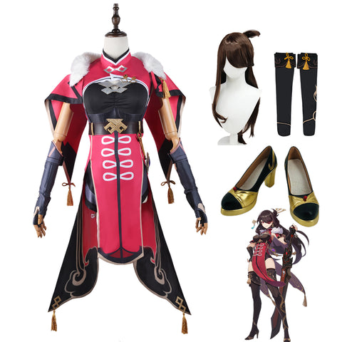 Genshin Impact Beidou Whole Set Costume With Wigs Shoes Socks Halloween Carnival Costume Outfit Set