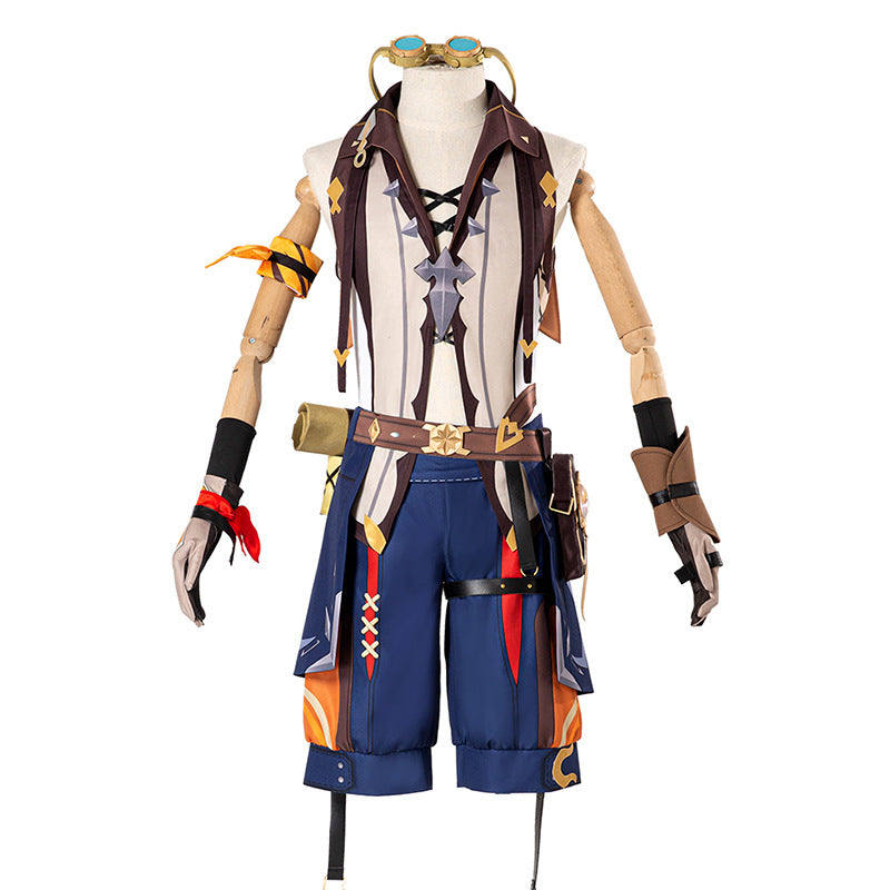 Genshin Impact Bennett Cosplay Costume Full Set With Goggles Halloween Carnival Outfit Set