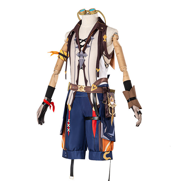 Genshin Impact Bennett Cosplay Costume Full Set With Goggles Halloween Carnival Outfit Set