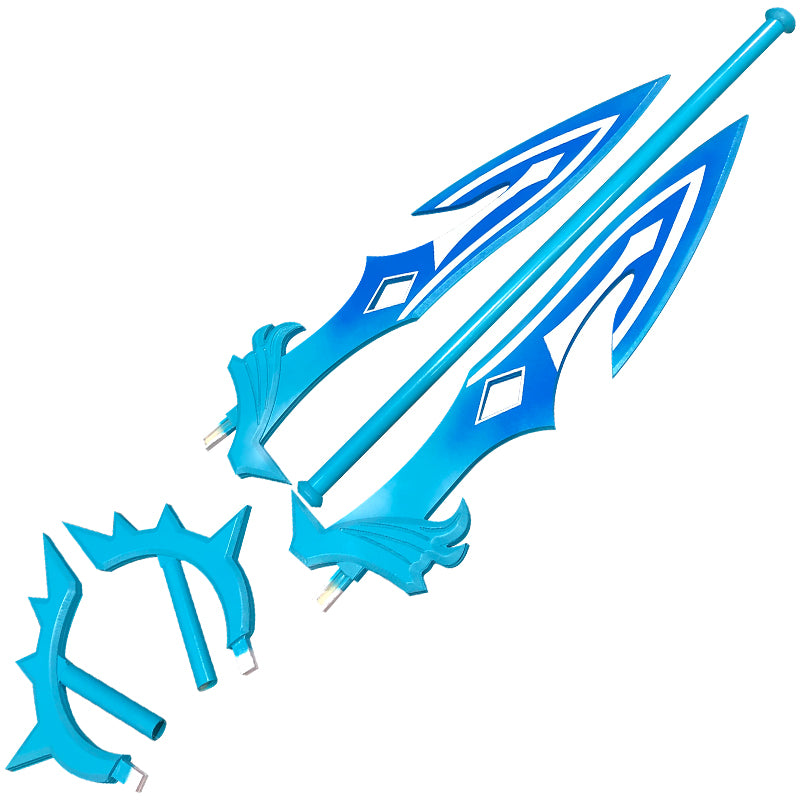 Childe Weapon Pattern Genshin Impact Childe Tartaglia Cosplay Weapon Props Wood Double Blade ...