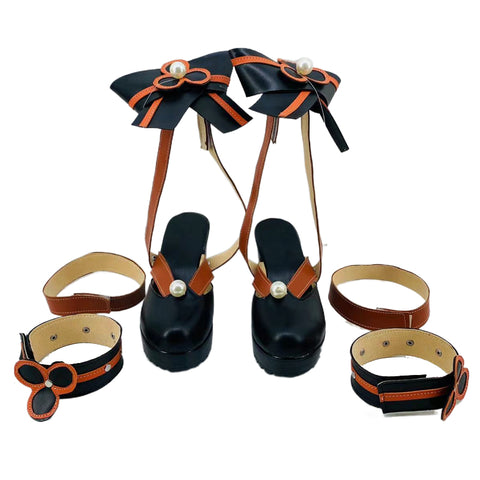 Genshin Impact Chiori Cosplay Boots PU Leather Shoes Halloween Costume Accessories