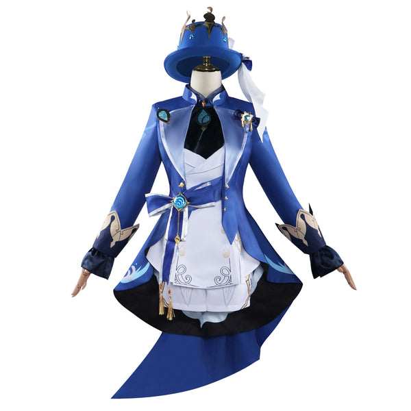 Genshin Impact Furina de Fontaine Costume With Hat Halloween Carnival Cosplay Outfit
