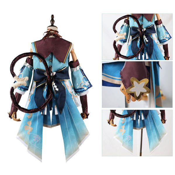 Genshin Impact Kirara Whole Set Costume+Wigs+Cat Paw Cosplay Boots Halloween Carnival Costume Set