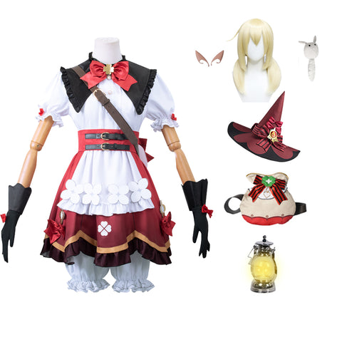 Genshin Impact Klee New Skin Blossoming Starlight Cosplay Costume Outfit Halloween Witch Cosplay Outfit