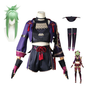 Genshin Impact Kuki Shinobu Cosplay Costume Halloween Cosplay Outfit Set