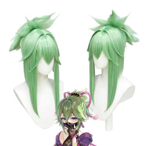 Genshin Impact Kuki Shinobu Costume Wigs Green Wigs Cosplay Accessories