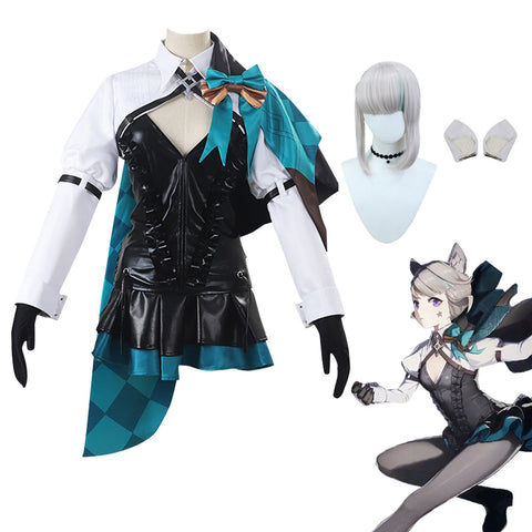 Genshin Impact Lynette Cosplay Costume Dress Halloween Canival Festival Costume Outfit