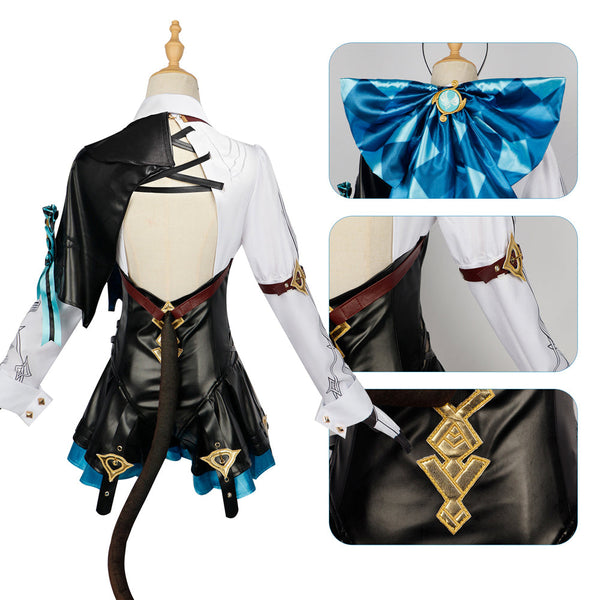 Genshin Impact Lynette Whole Set Costume With Wigs and Boots Outfit Halloween Carnival Costume Set