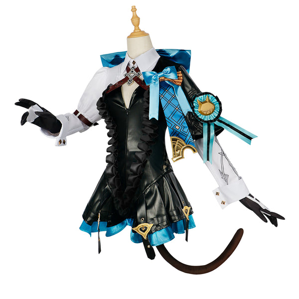 Genshin Impact Lynette Costume Deluxe PU Leather Version Halloween Carnival Cosplay Outfit