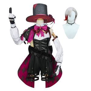 Genshin Impact  Lyney Costume With Hat Full Set Halloween Carnival Cosplay Outfit Set