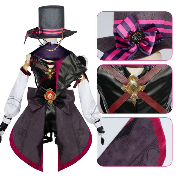 Genshin Impact Lyney Costume With Wigs and Boots Whole Set Outfit Halloween Carnival Cosplay Costume Set