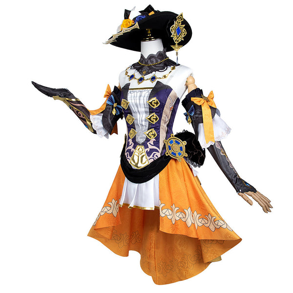 Genshin Impact Navia Caspar Whole Set Costume With Wigs and Boots Halloween Carnival Full Set Outfit