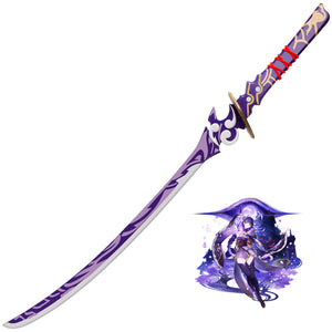 Genshin Impact Raiden Shogun Cosplay Sword Musou no Hitotachi Cosplay Wood Sword Props