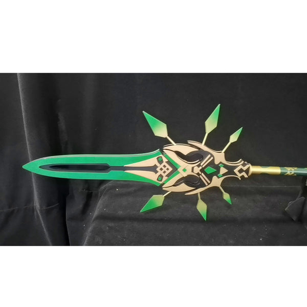 Genshin Impact Xiao Cosplay Polearm Weapon Props Primordial Jade Winged-Spear Polearm Costume Accessories
