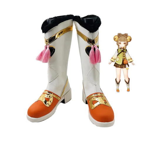 Genshin Impact Yaoyao Cosplay Boots Halloween Cosplay Accessories Customized Costume Shoes