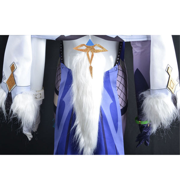 Genshin Impact Yelan Costume+Wigs+Shoes Whole Set Yelan Halloween Cospaly Costume Outfit Set